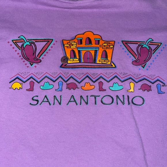 San Antonio Texas Vintage Puff Ink 90’s Tourist Tee: Single Stitch Shirt: Med - Picture 2 of 4